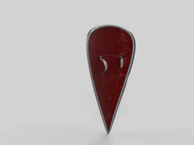 Shield pin with circle in middle Low-poly 3D model