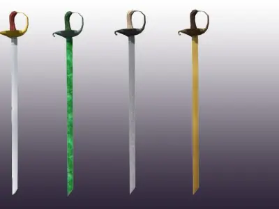 Lowpoly Sword Pack Low-poly 3D model