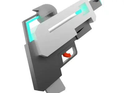 3d laser gun of the future low poly icon 3D model