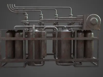 Factory Element - Gas Exchange Low-poly 3D model