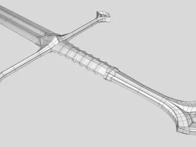 Anduril Narsil Low-poly 3D model