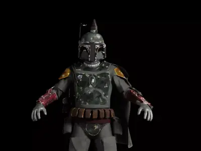 Star Wars BobaFett Realistic Armored Character 3D model