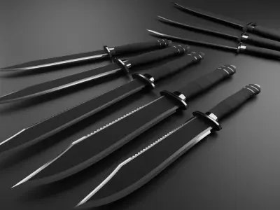 Knife 3D model 11
