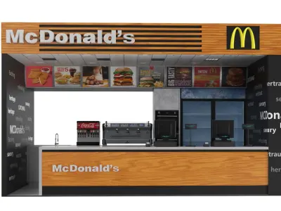 Fast Food McDonald's Counter 3D model