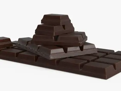 Dark and White Chocolate Set Low-poly 3D model