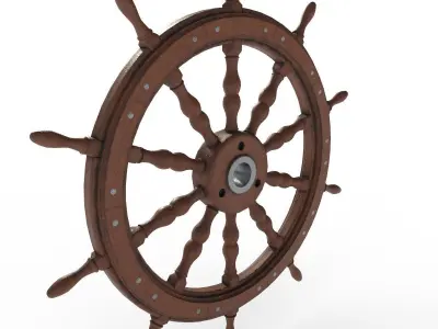 Hand Wheel of ships PBR low poly Low-poly 3D model