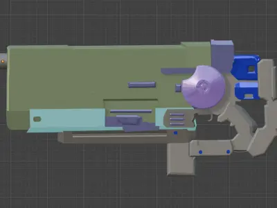 pistol model Low-poly 3D model