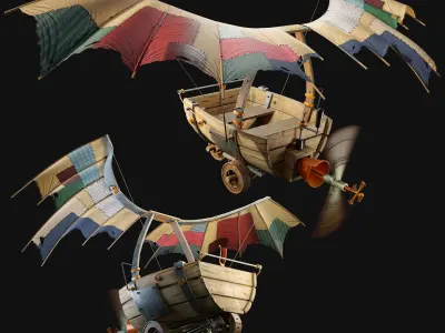 little flying boat-asset Low-poly 3D model