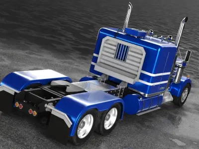 Kenworth W900 A 1981 Low-poly 3D model