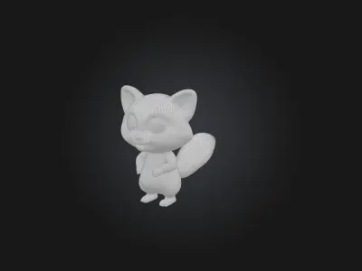 Cartoon Raccoon Low-poly 3D model