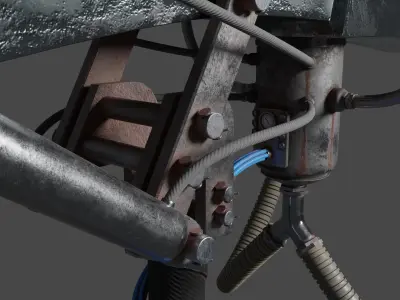 Fire-Spitting mechanical Scythe 3D model
