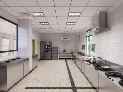 Commercial Kitchen 5 3D model purchase