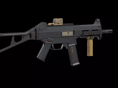 HK UMP 45 ACP - Threaded Barrel Edition TACTICAL PACK Low-poly 3D model