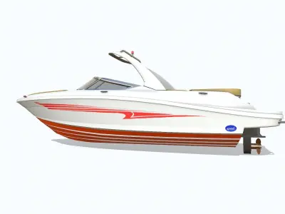 Speedboat 6 Low-poly PBR Low-poly 3D model