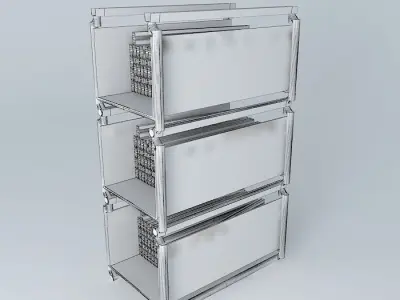 ESSABAKKEN three tier wooden bookcase Free 3D model