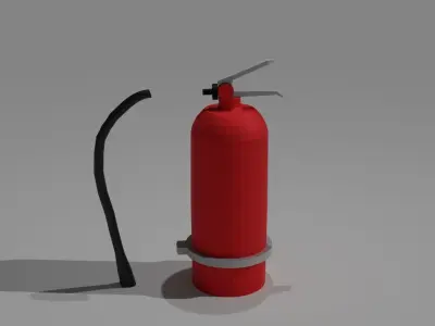 Low-poly fire extinguisher 3D model Free low-poly 3D model