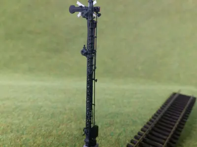 Railway Semaphore double arm static invalidated 1-87 resin 3D print model