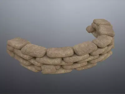 Sand Bags Low-poly 3D model purchase