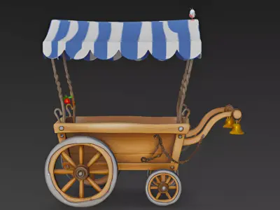 Pixar-Style 3D Cartoon Cart Model 3D model