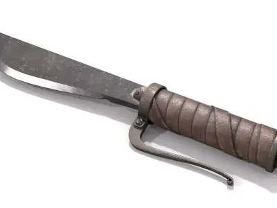 Homemade Hunting Knife Low-poly 3D model