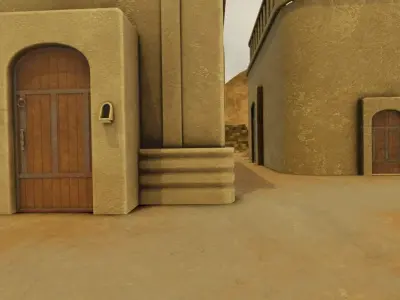 Walled Desert City 3D model