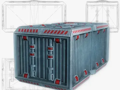 Cargo 03 sci-fi low poly Low-poly 3D model