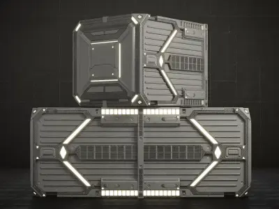 Sci-fi Container v2 Low-poly 3D model