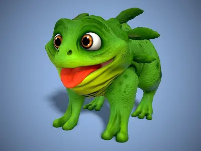 cartoon dino dog Low-poly 3D model