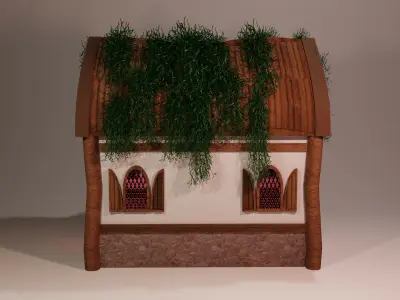 Tiny Garden House with moss  Free low-poly 3D model