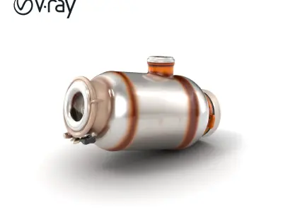 Advanced Catalytic Converter Cylindrical Model Pack Low-poly 3D model