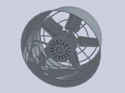 Industrial exhaust fan Low-poly 3D model