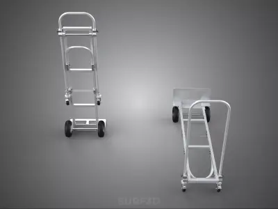 CONVERTIBLE FOLDING METAL HAND TRUCK PLATFORM TROLLEY CART DOLLY 3D model