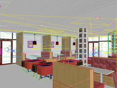 Fast Food Restaurant Low-poly 3D model