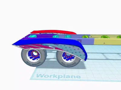1-25th American flag semi truck and trailer fenders 3D print model