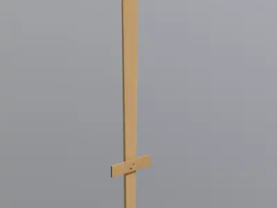 Wooden Sword Low-poly 3D model 2