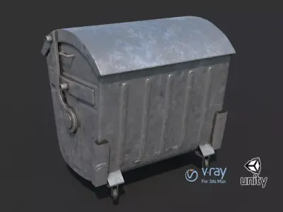 Garbage container Low-poly 3D model buy