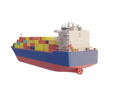 Container ship - Cargo ship 3D model