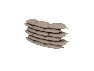 Modular Game-Ready Sandbags Kit 3D Model Low-poly 3D model