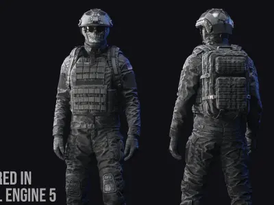 Tactical Soldier Low-poly 3D model