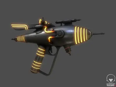 Retro Pbr Textured Raygun Low-poly 3D model