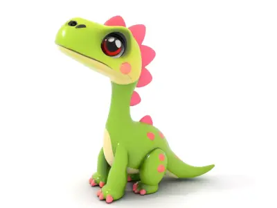 Cute Dinosaur Character Model Pack for Animation and Games Low-poly 3D model