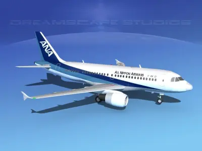 Airbus A319 All Nippon Airlines 3D model