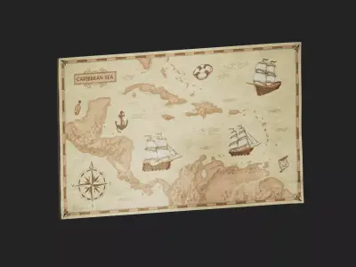 caribbean sea Low-poly 3D model