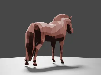 LowPoly Horse pony Low-poly 3D model