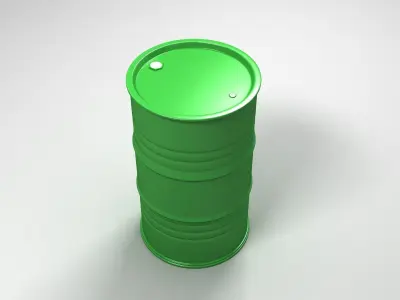 Metal Barrel Clean green 3D model