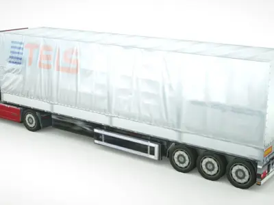 semi-truck 946 Low-poly 3D model
