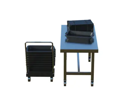 Airport Table Props Low-poly 3D model