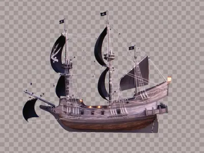 Pirate Ship Low-poly 3D model buy