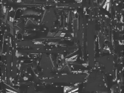 Neon Interceptor Fighter 3D Model Futuristic War Jet Low-poly 3D model