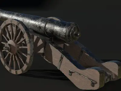 Old cannon Free low-poly 3D model
